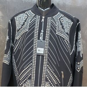 Barabas studded Jacket the true Philosophy of fashion color Black with silver